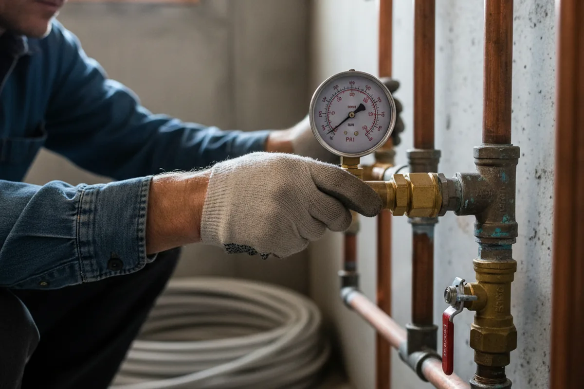 Pressure testing a repaired line during Water Line Repair in Chattanooga